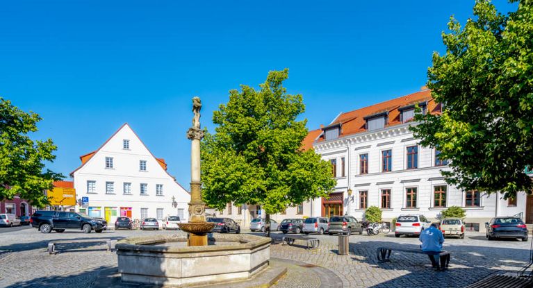 ein Brunnen in der Altstadt von Bad Düben